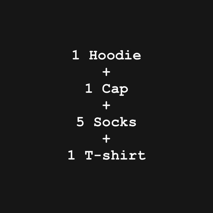 Hoodie + Cap + 5Socks + 1 Tee