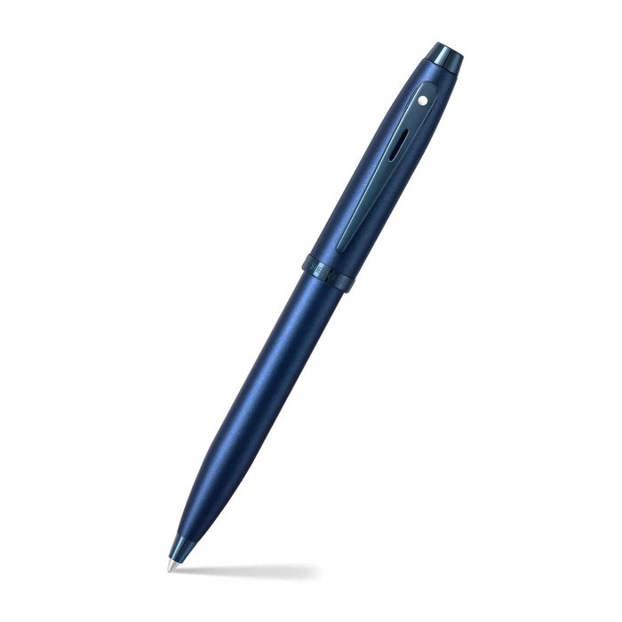 Sheaffer® 100 9371 Satin Blue Ballpoint Pen With PVD Blue Trim 