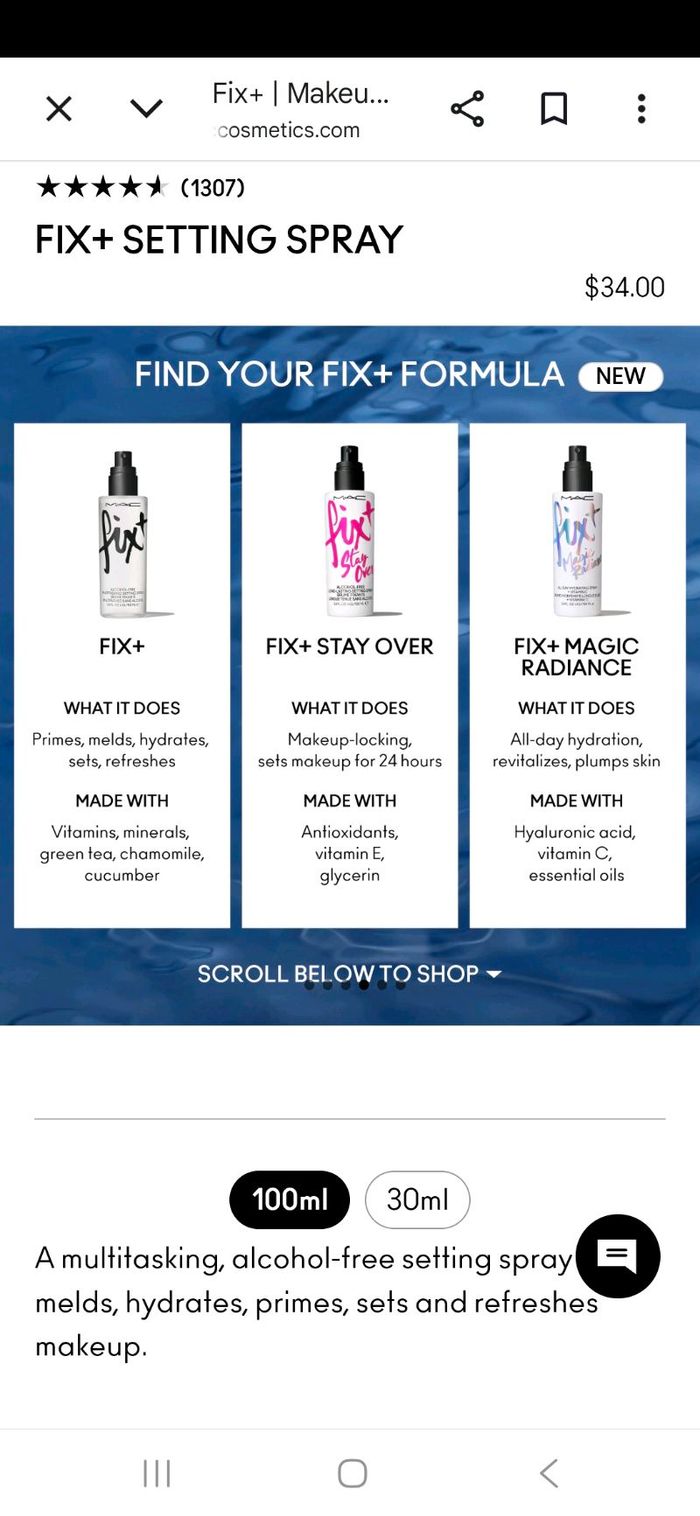 Mac setting spray