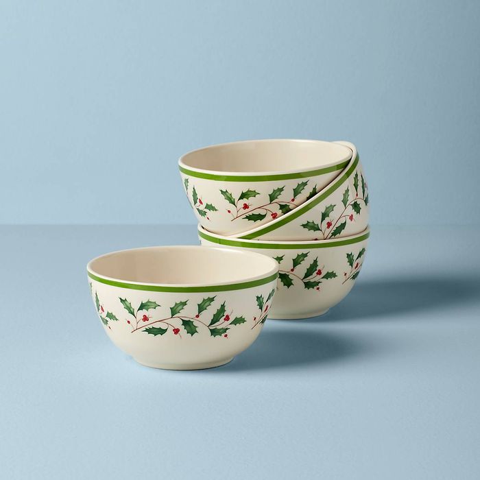 STRIPE AP BOWL HOLIDAY MELAMINE DW