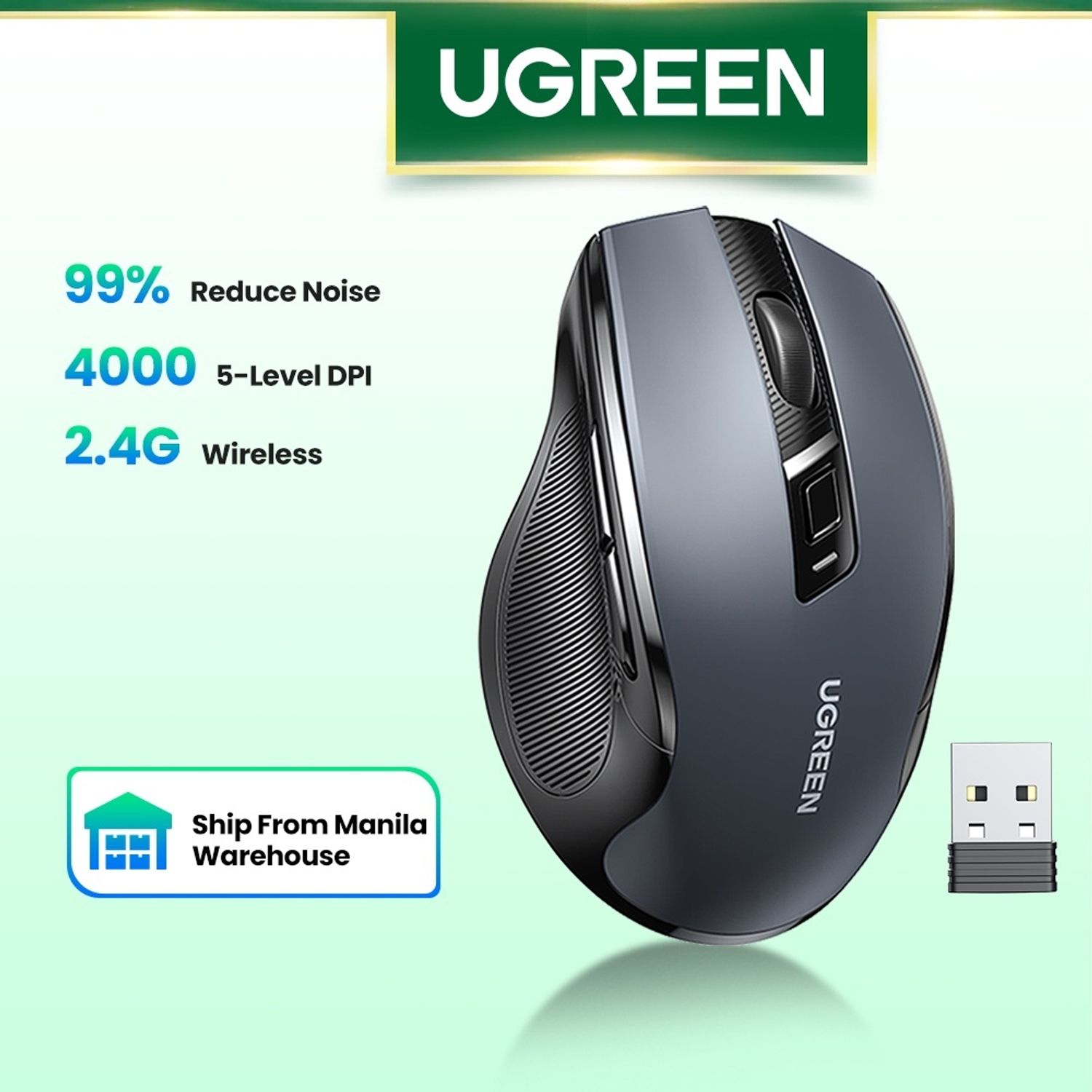 UGREEN MU006 Wireless Silent Mouse - Black