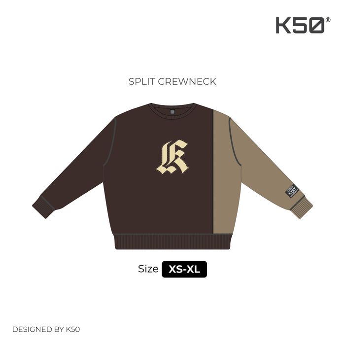 Split Crewneck - Brwn/Snd/Btrcrm