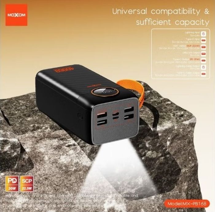 Moxom PB168 Өндөр Багтаамжтай Зөөврийн Цэнэглэгч (40,000 mAh)