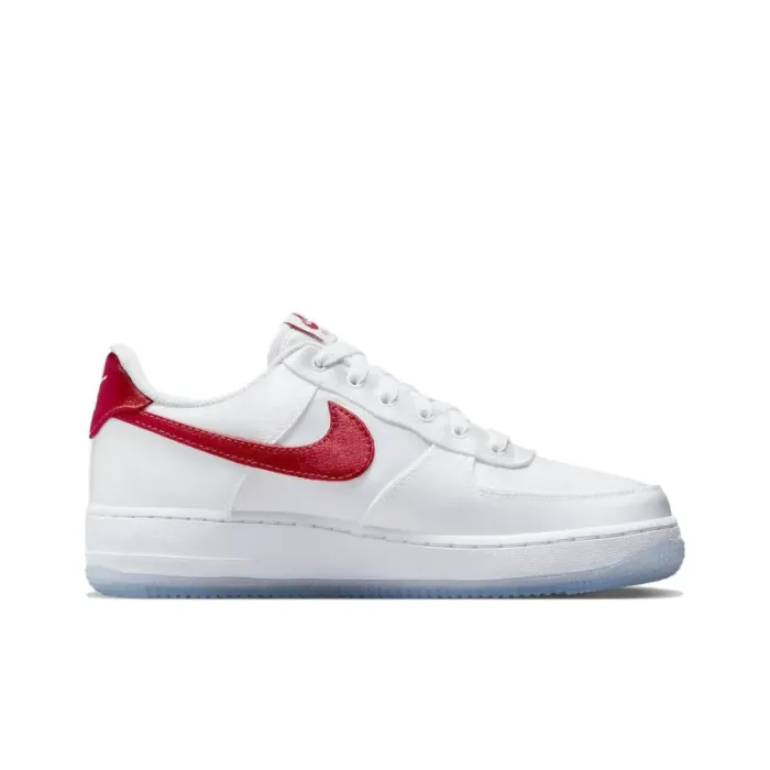 Nike Air Force 1 Low '07 Satin White Varsity Red Women's