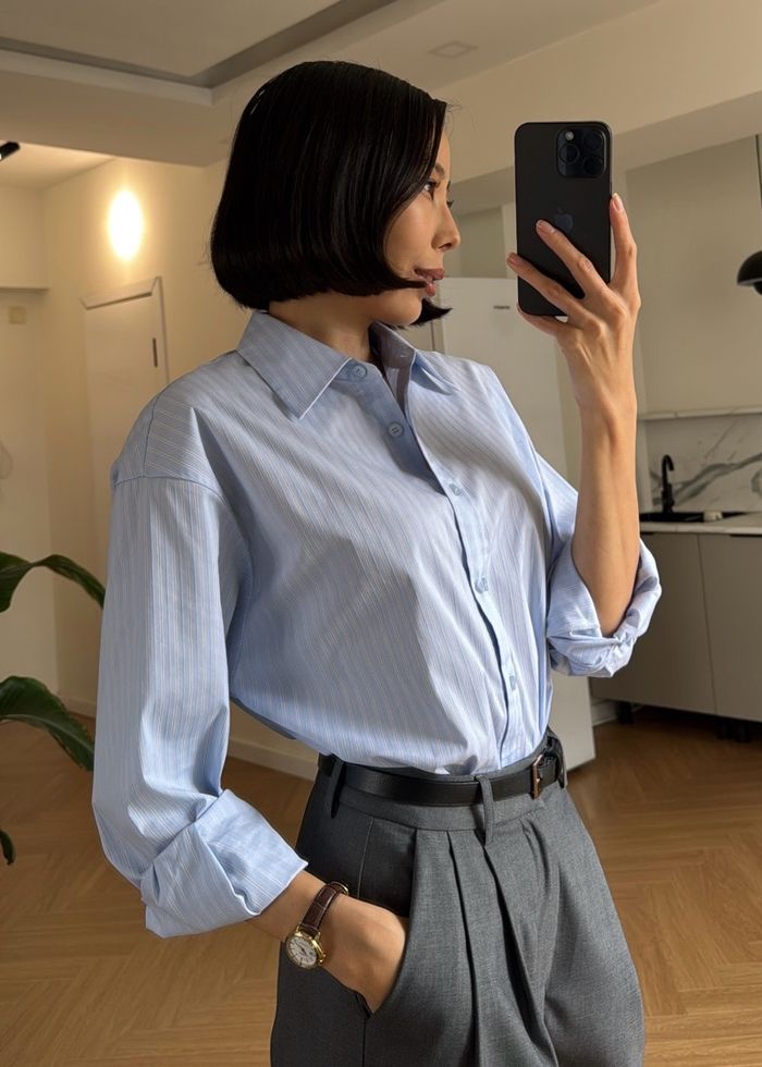 Blue Oversized Shirt