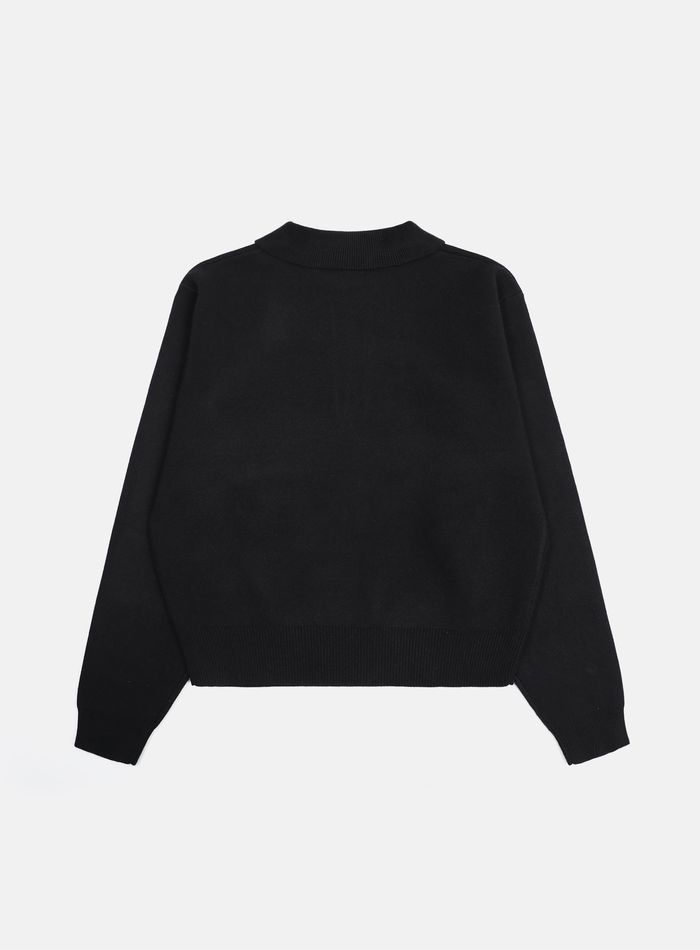 Heavy Weight Polo Pullover - Black