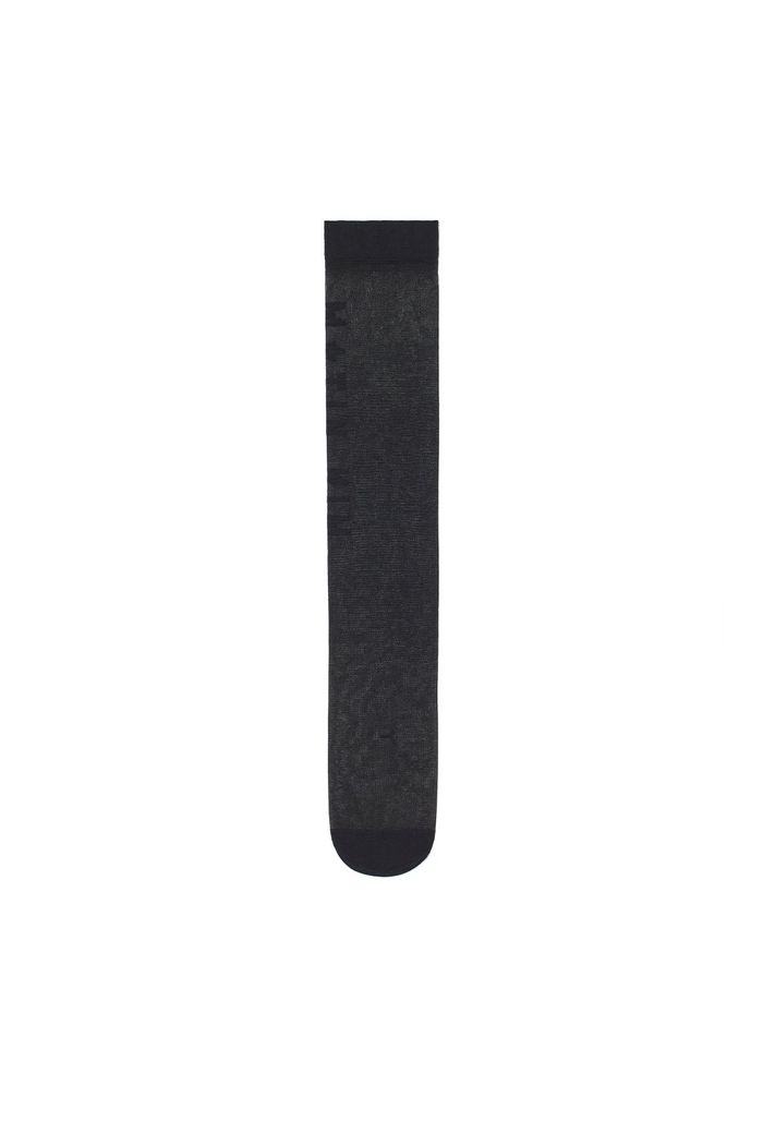 LOGO JACQUARD SHEER KNEE SOCKS IN BLACK