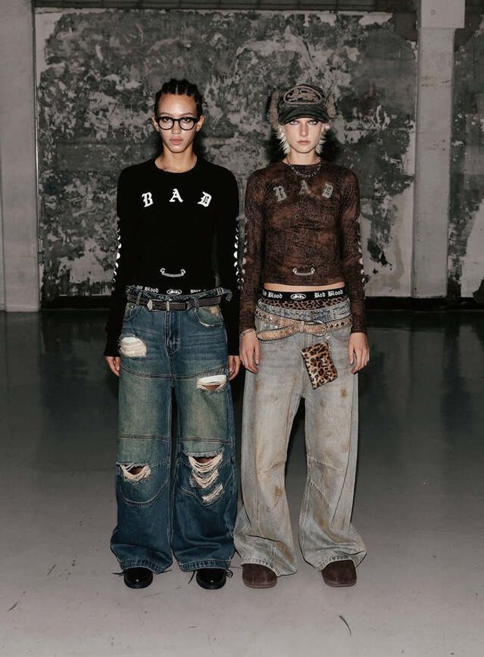 Fallout Convex Denim Pants - Black -Copy