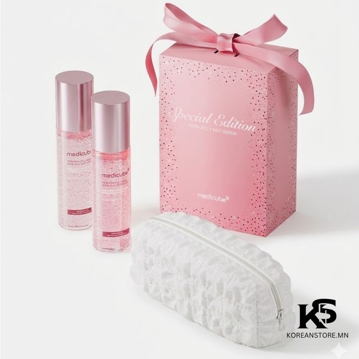 medicube PDRN pink collagen glow jelly mist serum 100ml (1+1+ pouch)