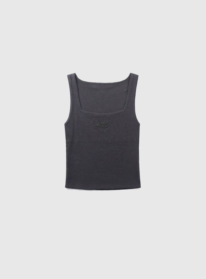 Beyond Soft Square Neck Tank - Charcoal
