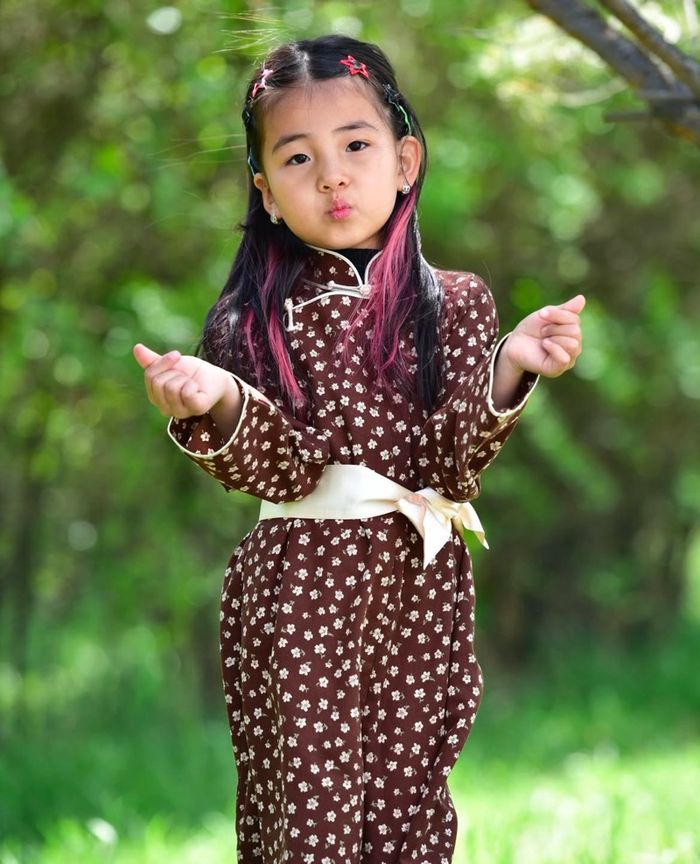 Доторгүй бор цэцэгтэй дээл