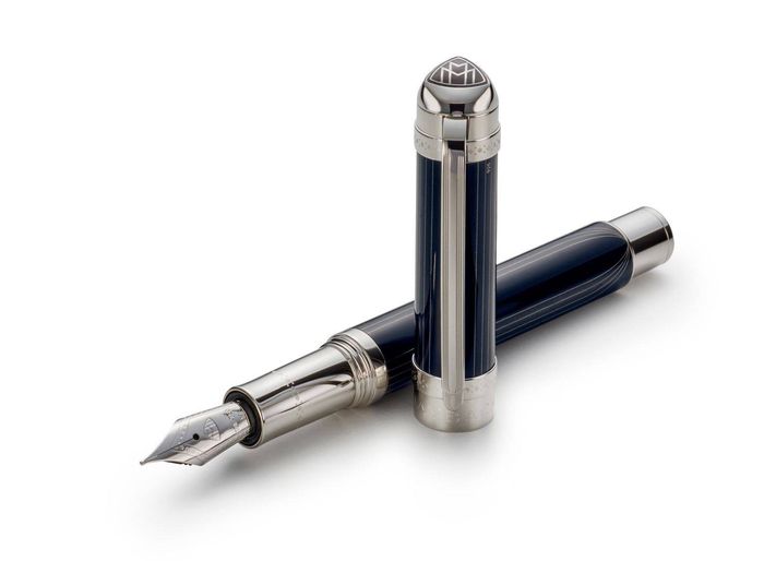 MAYBACH Fountain pen (M) - Lustrous Nautical Blue Lacquer - Platinum