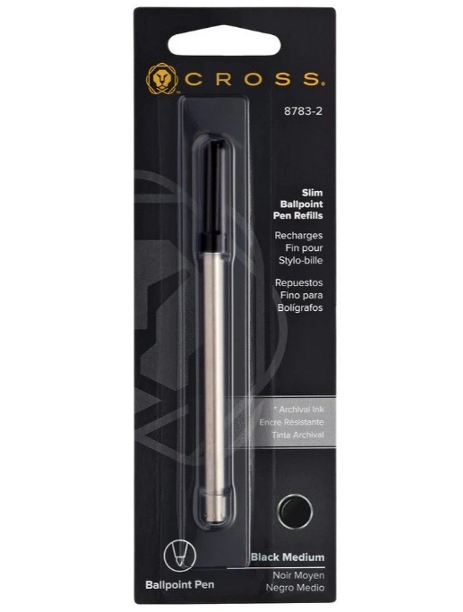Slim Ballpoint Pen Refill - Black - Single Pack