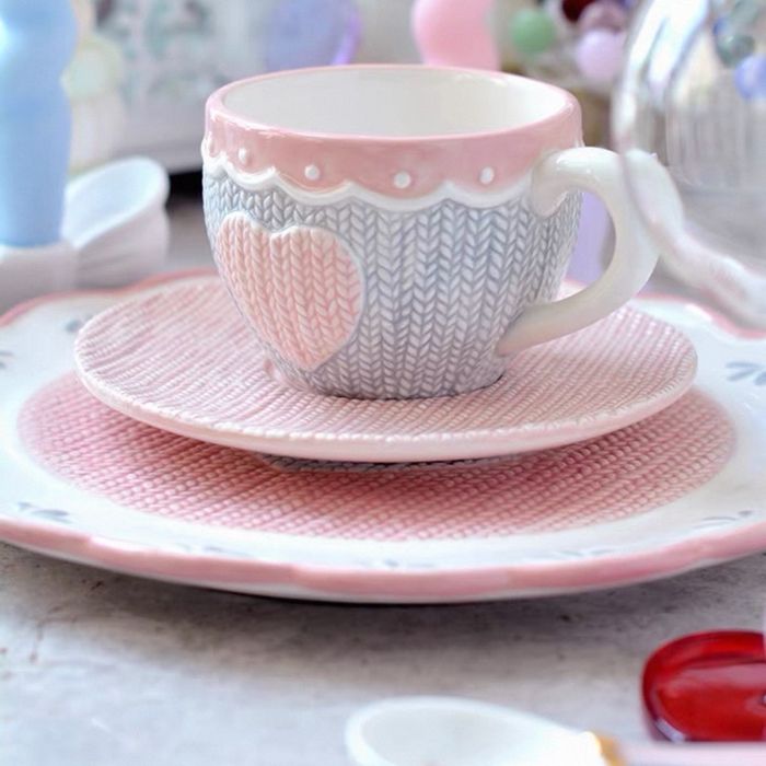 Нэхмэл хээтэй кофены аяга таваг