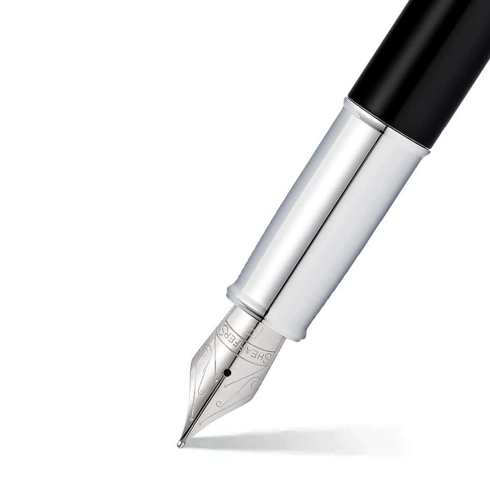 Sheaffer® 100 Matte Black Fountain Pen With Chrome Trims - medium