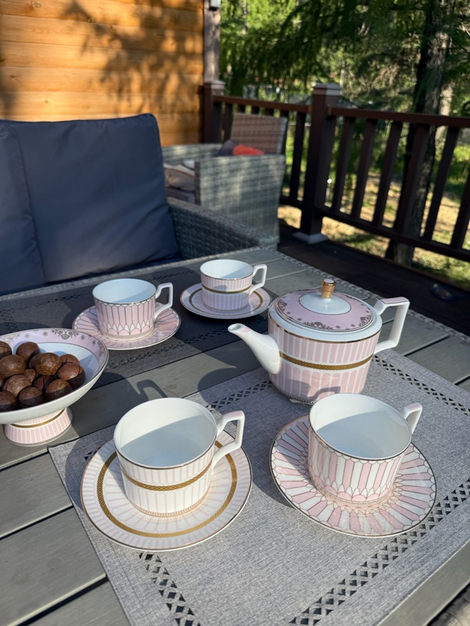 4 хүний гангар шаазан цайны сэт 