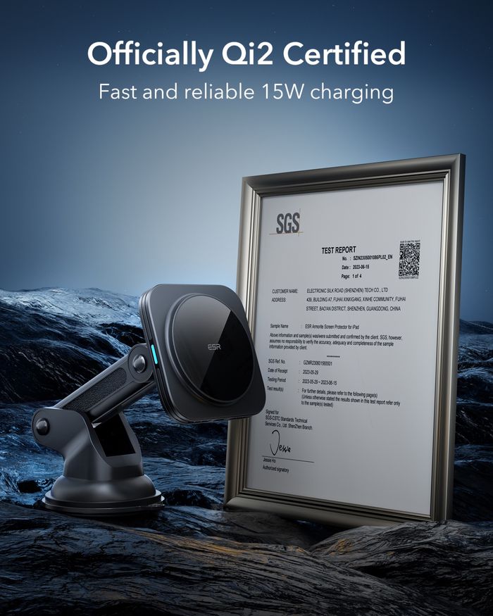 ESR – Qi2 Машины утасгүй цэнэглэгч (HaloLock стандарттай)