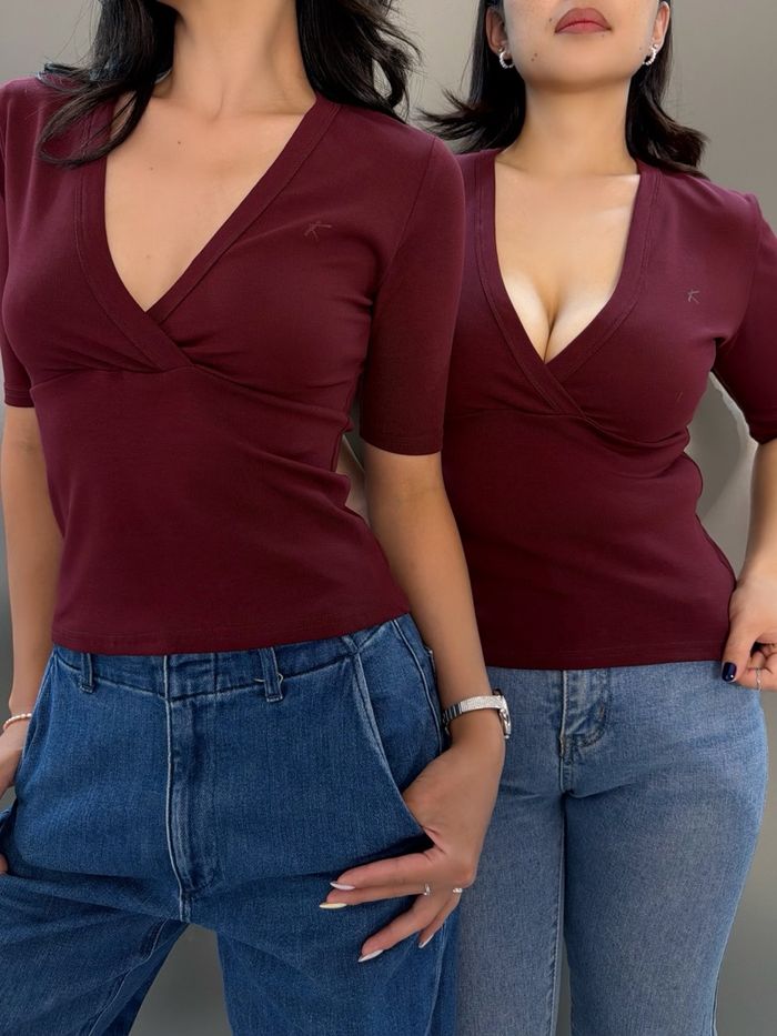 V neck midi top