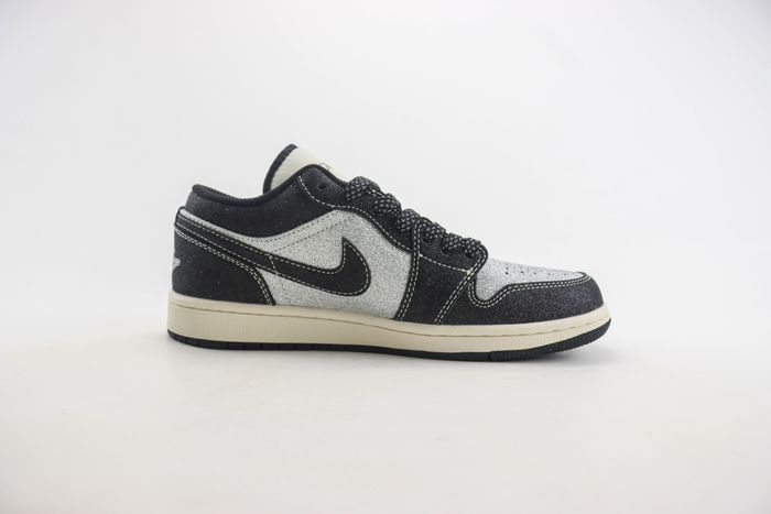 Nike Air Jordan 1 Low Esquisite Gucci Black Silver Grey
