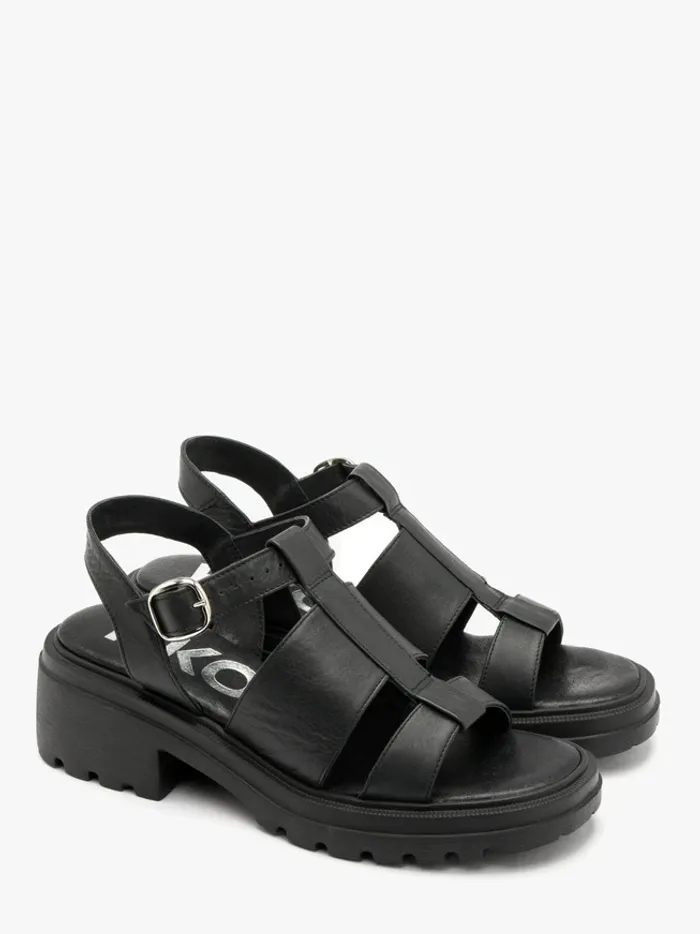 Black sandals with chunky sole
