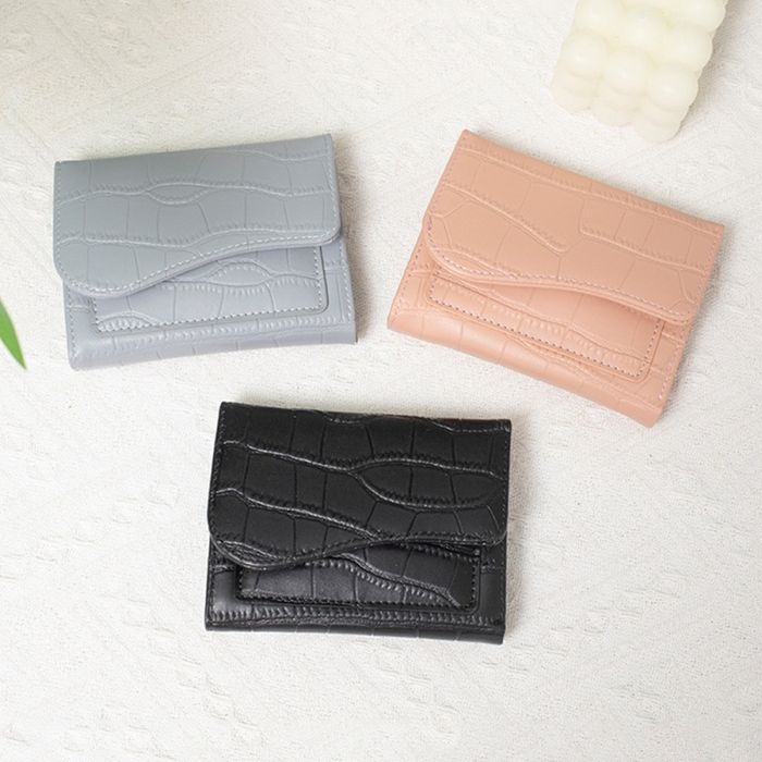 Simple Retro Stone Print Bifold Women's Purse