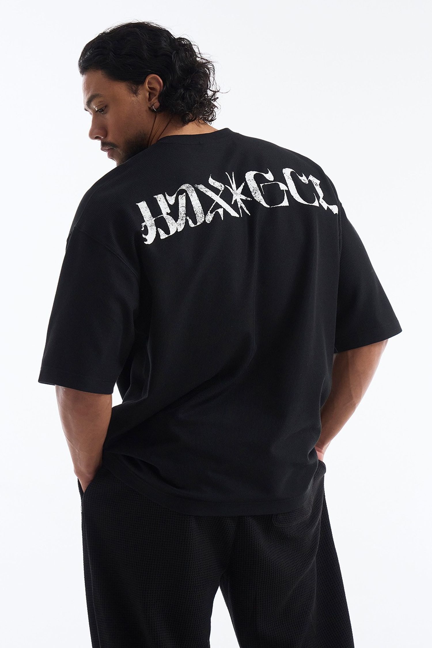 Textured Waffle Giant Fit Short Sleeve 