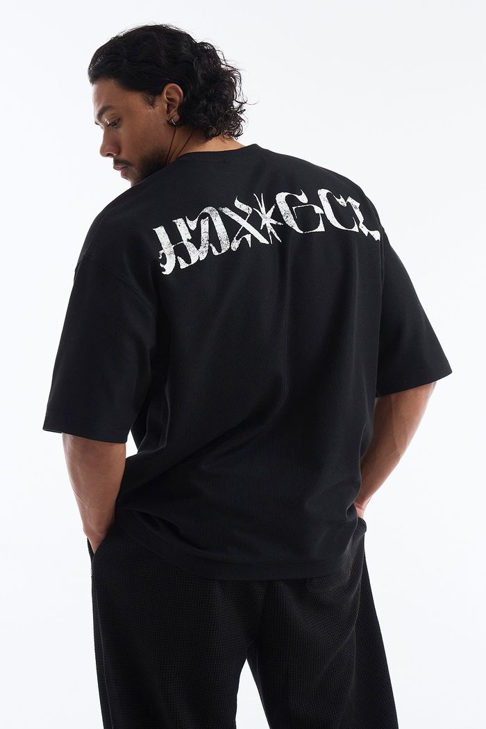 Textured Waffle Giant Fit Short Sleeve 