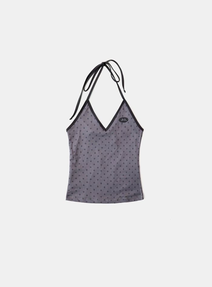 Splash Dot Halter Tank - Grey