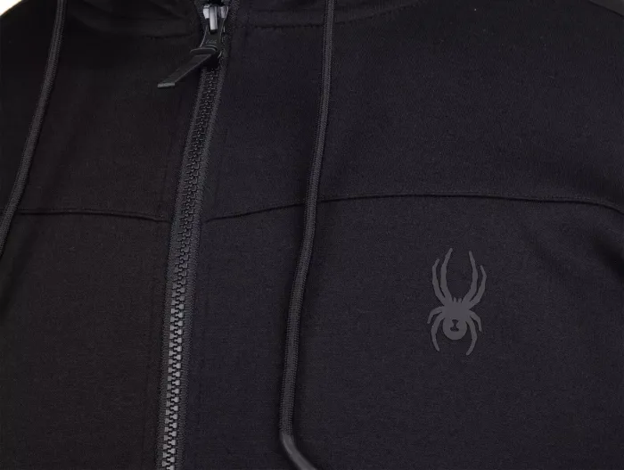 Spyder Men's Full Zip Stretch Hoodie Jacket, Black, Size S