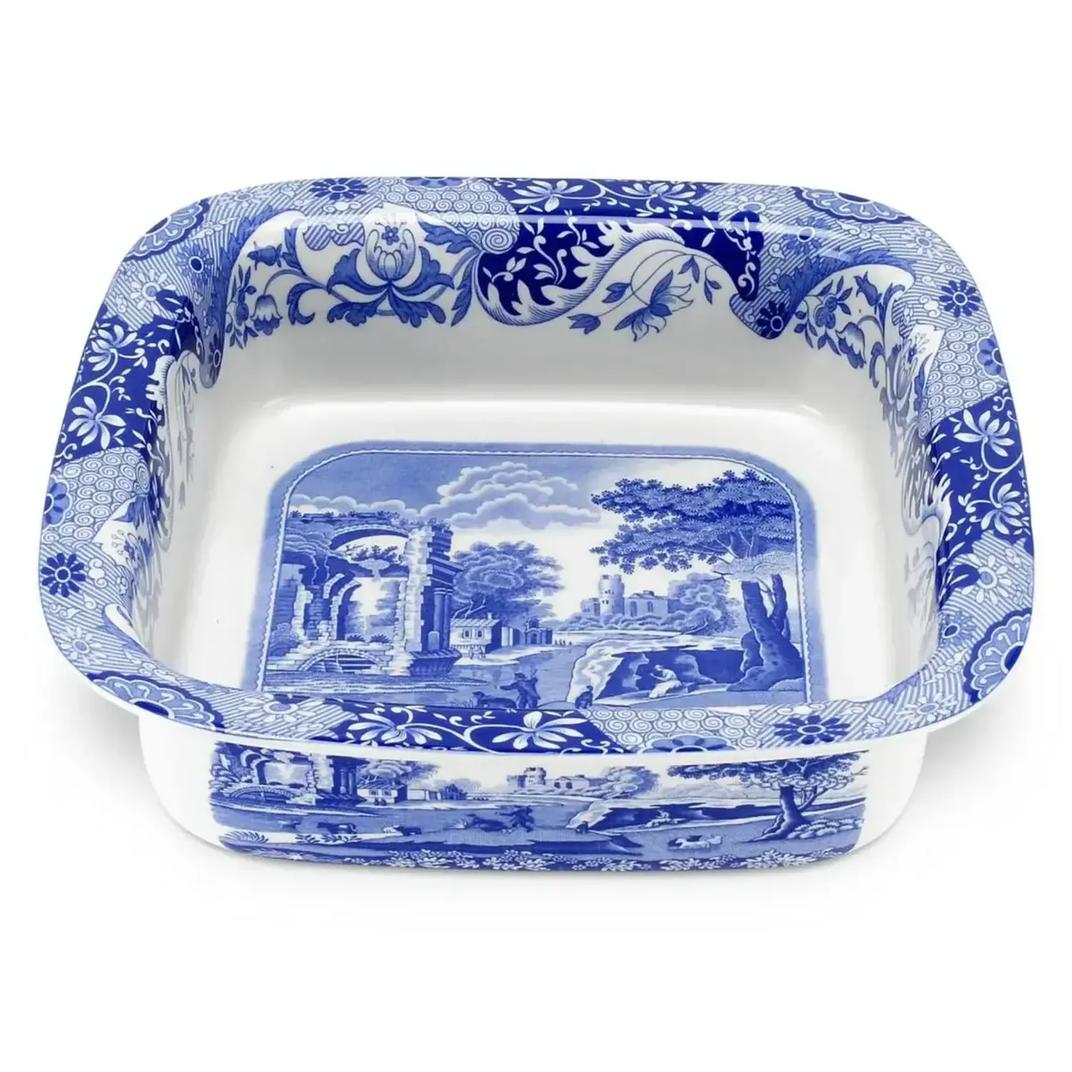 Square Rim Dish 25cm (Single) Blue Italian 