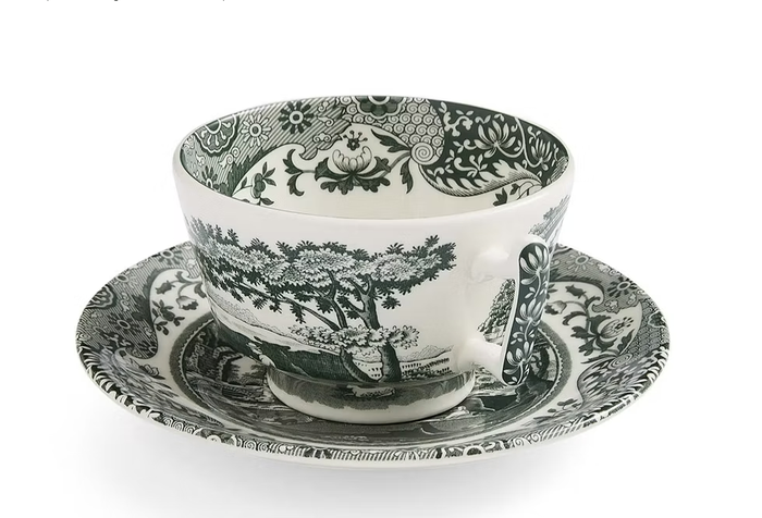 Spode Heritage Green Italian Teacup & Saucer 0.20L