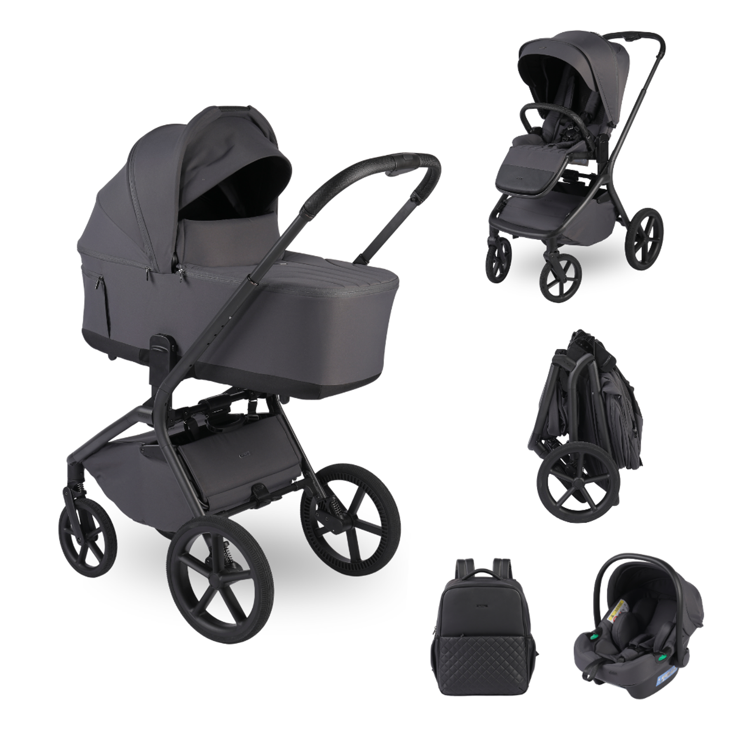 Burbay - J02, Хүүхдийн 3-н хос тэрэг, Grey