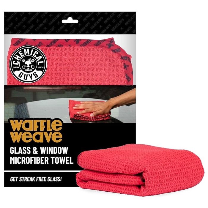 Waffle Weave Glass and Window Microfiber Towel, Blue 40x61cm 