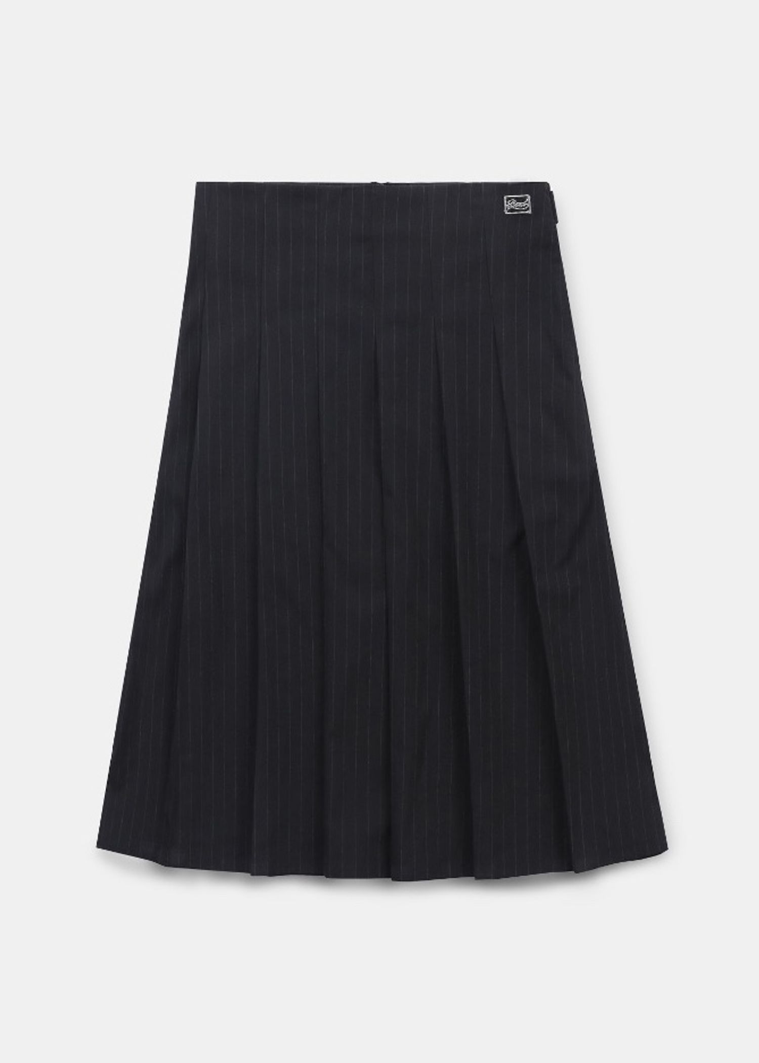 101 Midi Pleated Skirt - Black/Stripe