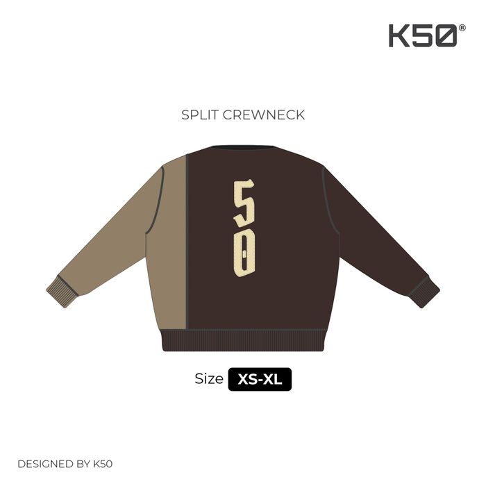 Split Crewneck - Brwn/Snd/Btrcrm