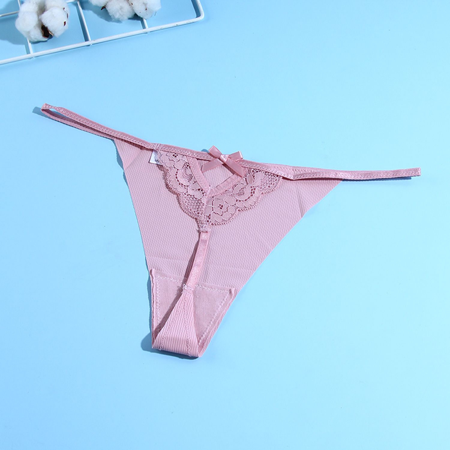 Sexy Low-waistline Thong for Ladies(Pink) (L)
