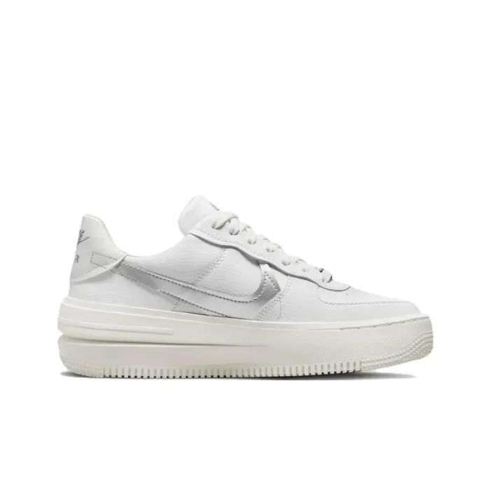 Nike Air Force 1 PLT.AF.ORM Summit White Metalic Silver Women's