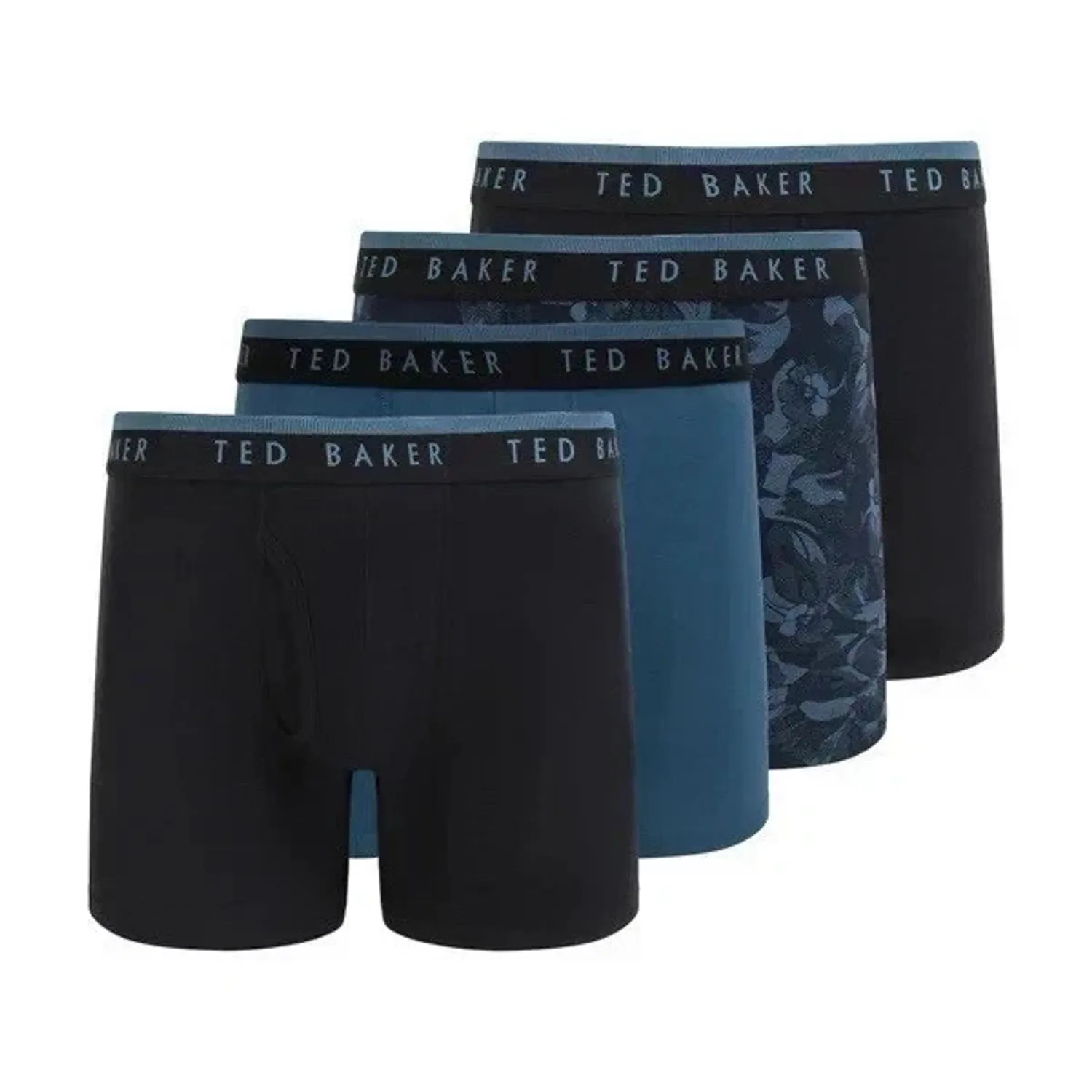 Ted Baker Men's 4-Pack Cotton Modal Boxer Brief, Multicolor, Size M