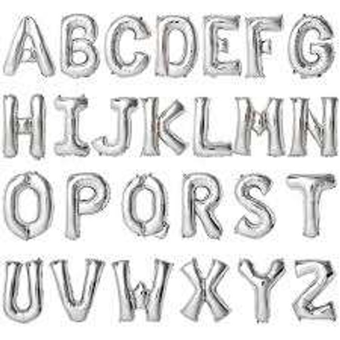 A-Z мөнгөлөг үсэг 46cm