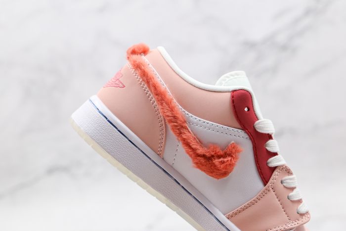 Air Jordan 1 Low White Pink Grey Shoes 