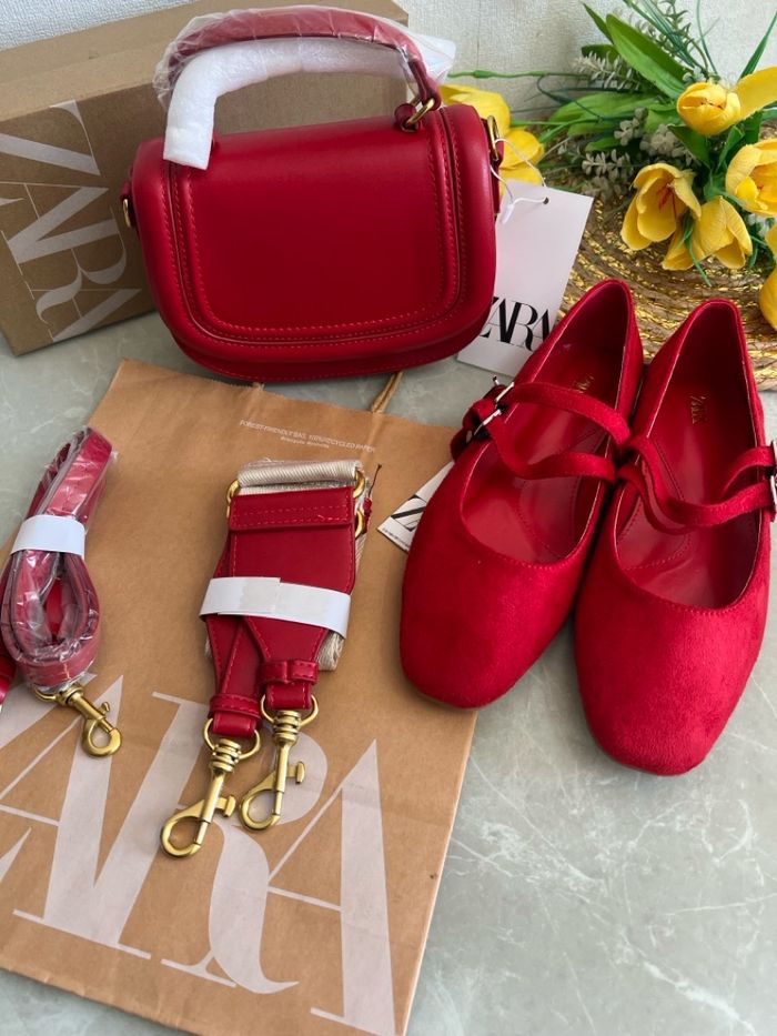 zara red ballerina