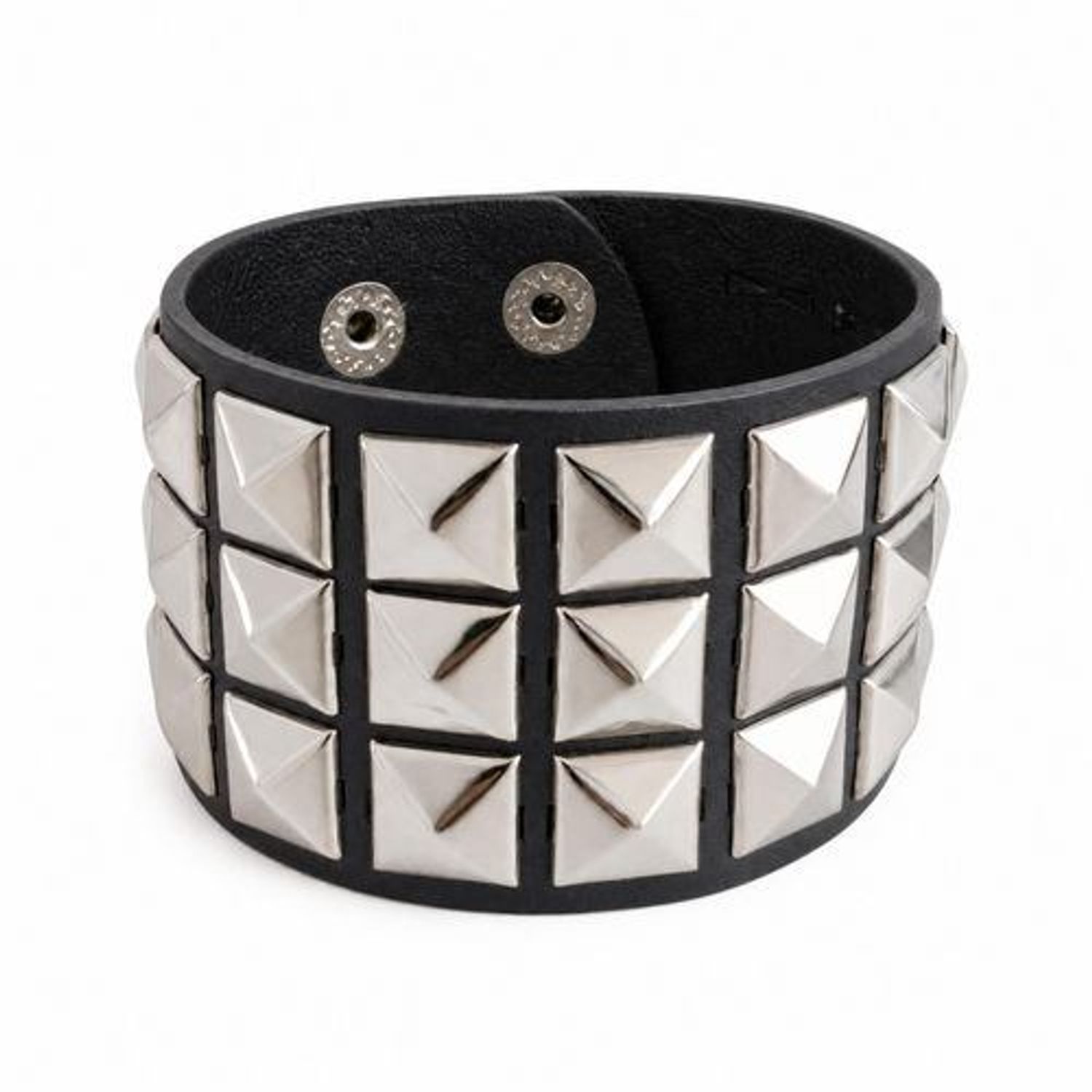 Black & Silver Studded Cuff