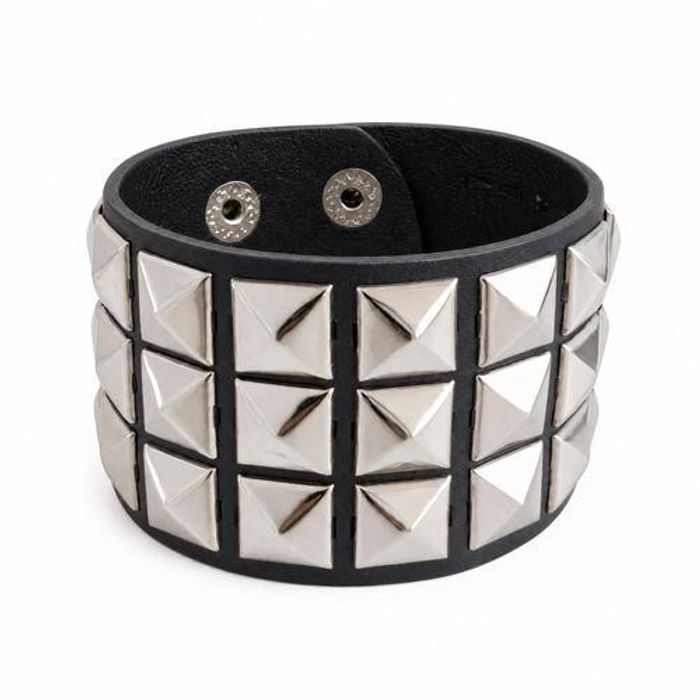 Black & Silver Studded Cuff