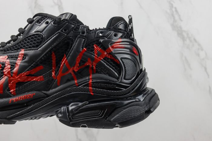 BALENCIAGA  Men's Runner Graffiti Sneaker in Black