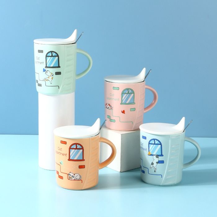 400ml/13.5fl.oz. Kitten Ceramic Cup