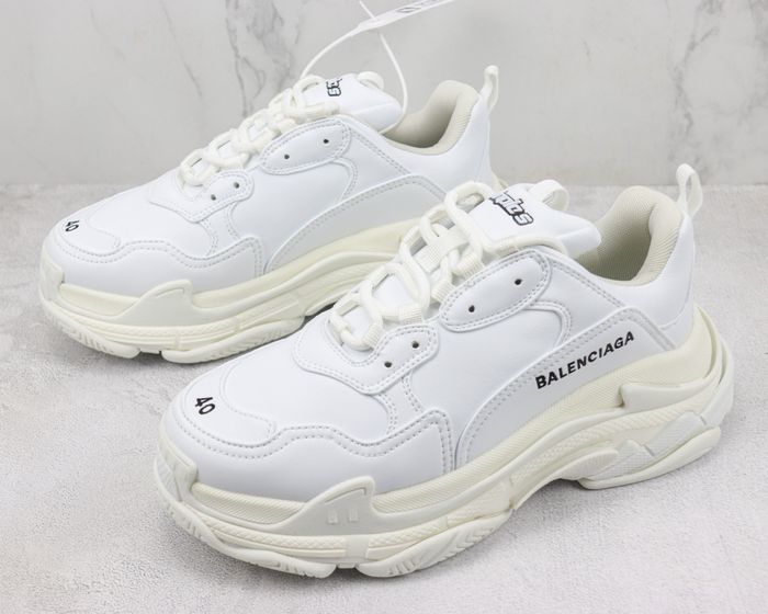 Balenciaga Triple S Synthetic Leather Triple White 