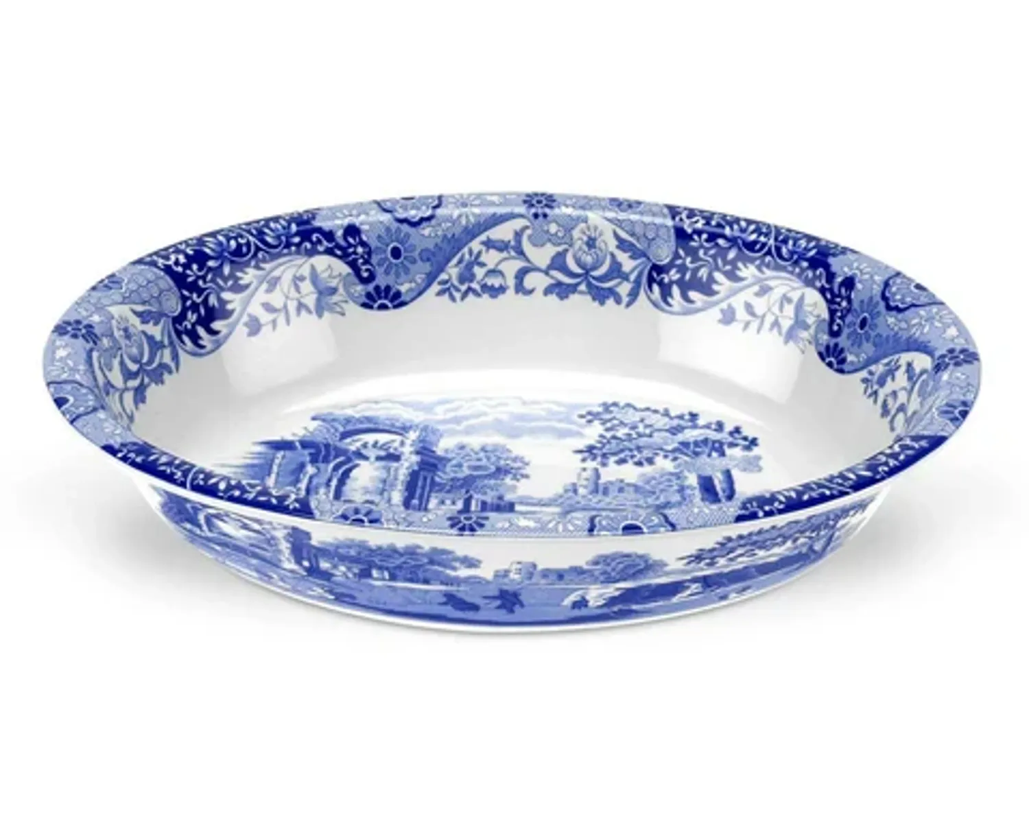 Oval Rimmed Dish 28cm (Single) Blue Italian 