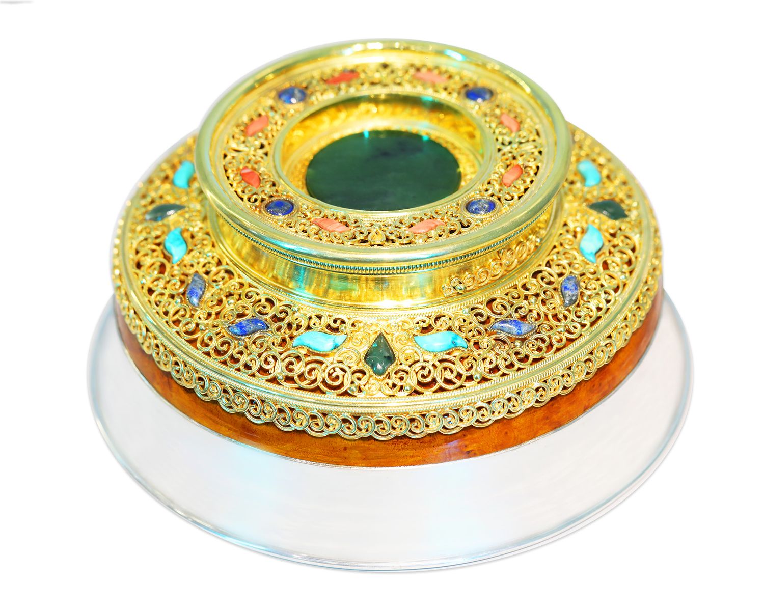 Мөнгөн хул, 20см, сүлжмэл, алтан шармал - ЗАХИАЛГААР УРЛАНА