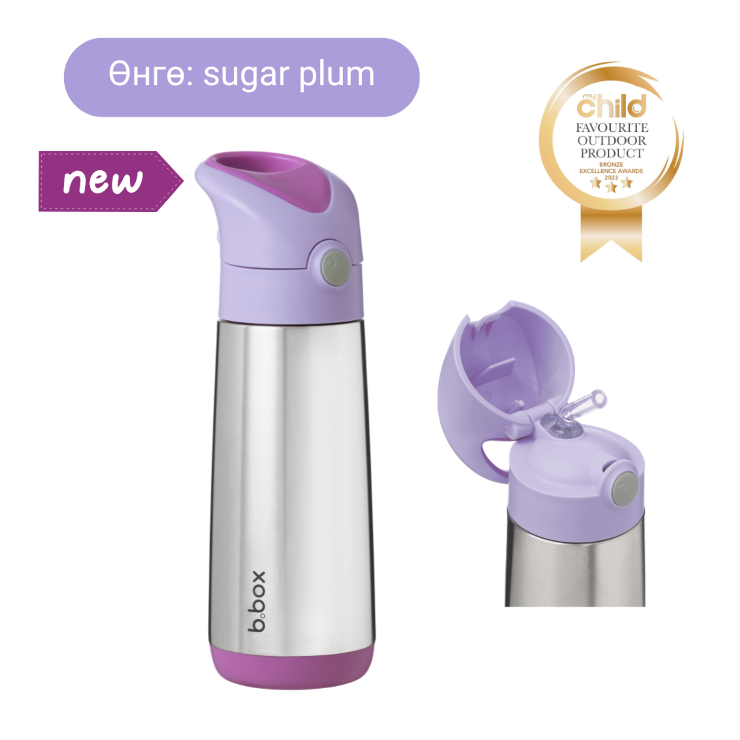 500мл Соруултай ган усны сав /  Insulated drink bottle - sugar plum