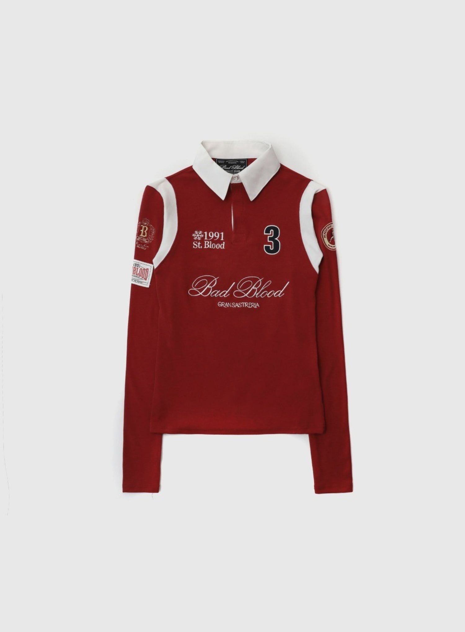 Saint Blood Rugby Shirt Slim Fit - Red